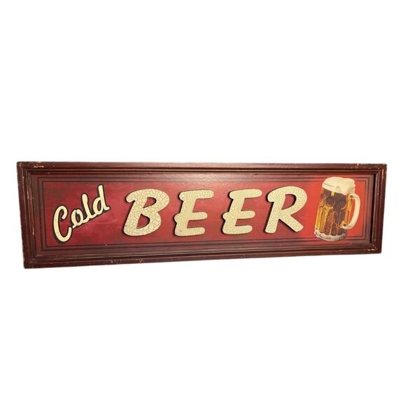 Cold Beer Sign _ Bar Decor 23 In - Picture 1 of 5